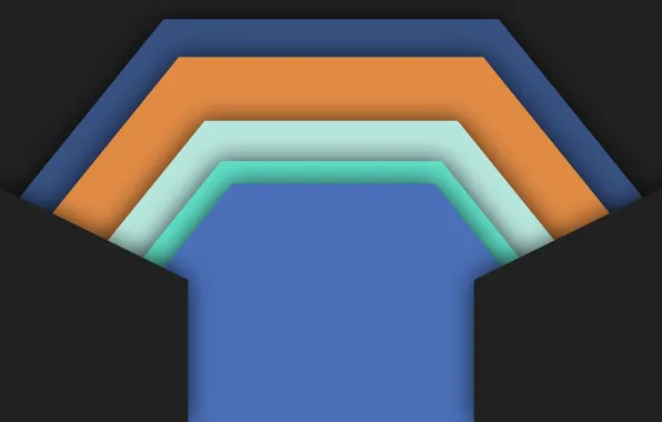 Картинка белый, оранжевый, голубой, геометрия, черный фон, design, color, material