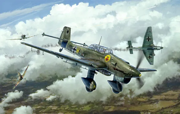 Германия, пикирующий бомбардировщик, Junkers, Битва за Британию, вермахт, люфтваффе, Штурмовик, Junkers Ju 87