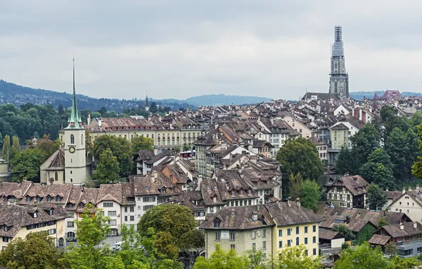 Здания, Швейцария, панорама, Switzerland, Берн, Bern