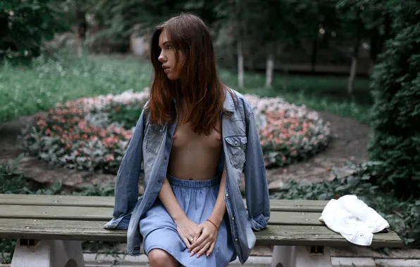 Грудь, девушка, юбка, прелесть, джинса, Артём Мернаев