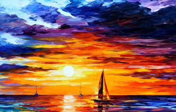 Море, краски, корабль