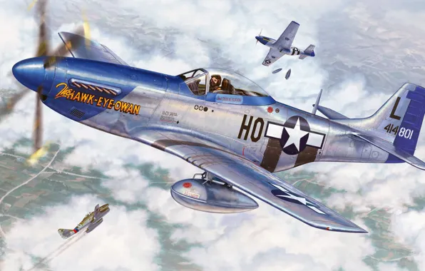Mustang, P-51, North American, дальнего радиуса действия, американский одноместный истребитель