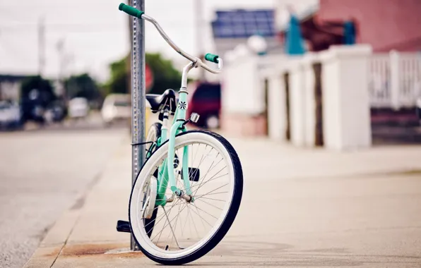 Картинка велосипед, город, фон, настроение, отдых, обои, улица, спорт
