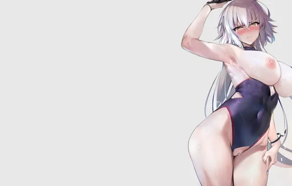 Wet, pussy, nipples, boobs, fate stay night, anime, topless, erotic
