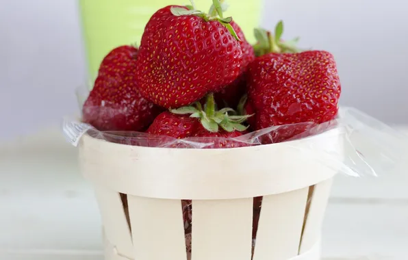 Ягоды, клубника, корзинка