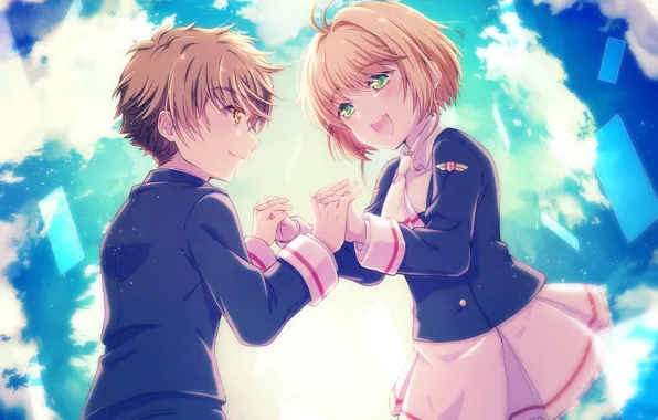 Аниме, арт, пара, двое, Card Captor Sakura, Сакура собирательница карт
