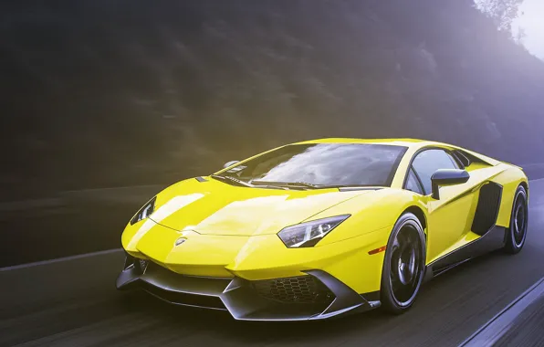 Картинка жёлтый, Lamborghini, ламборджини, yellow, Aventador, авентадор, LP720-4