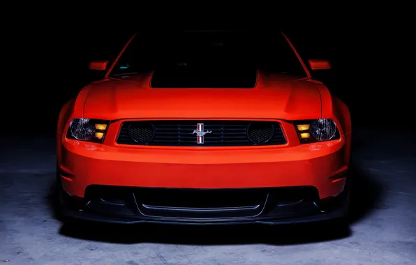 Mustang, Ford, Muscle, Boss 302, Orange, Car, Shooting, Front