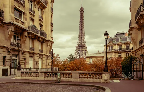 Город, эйфелева башня, париж, франция