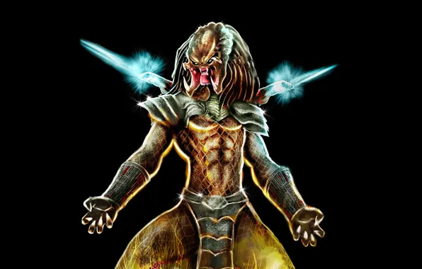Темный фон, хищник, инопланетянин, пришелец, predator