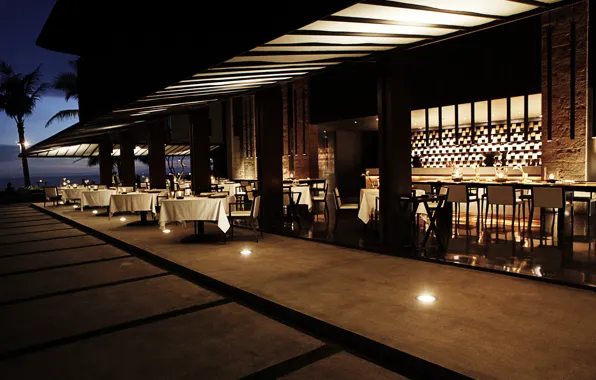 Вечер, Бали, ресторан, терраса, Bali, Indonesia, Alila Villas Soori