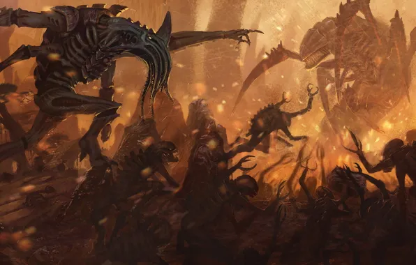 Картинка тираниды, Warhammer 40k, tyranids, восстание, брудлорд, тригон