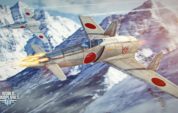 Картинка снег, самолет, Япония, aviation, авиа, MMO, Wargaming.net, World of Warplanes