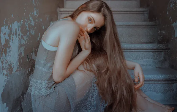 Девушка, лестница, Alexandra, ESTIVAL