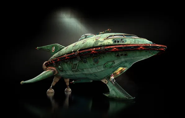 Космос, space, Футурама, Futurama, render, Planet Express, Spaceship, Туранга Лила