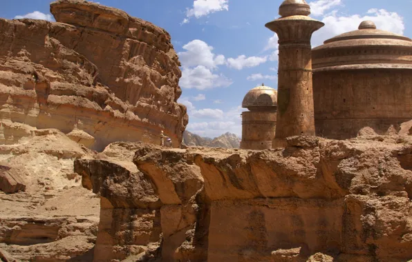 Картинка планета, башня, строение, daytime, jabbas palace