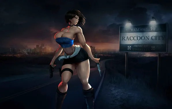 Beautiful, resident evil, anime, Game, weapons, knives, raccoon city, hentai