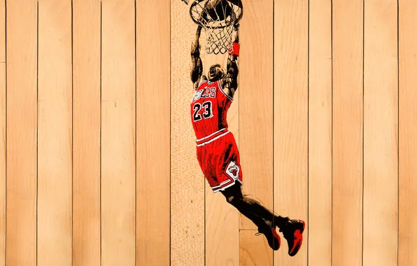 Картинка Красный, Баскетбол, Доски, Michael Jordan, NBA, Майкл Джордан, Чикаго Буллз, Chicago Bulls