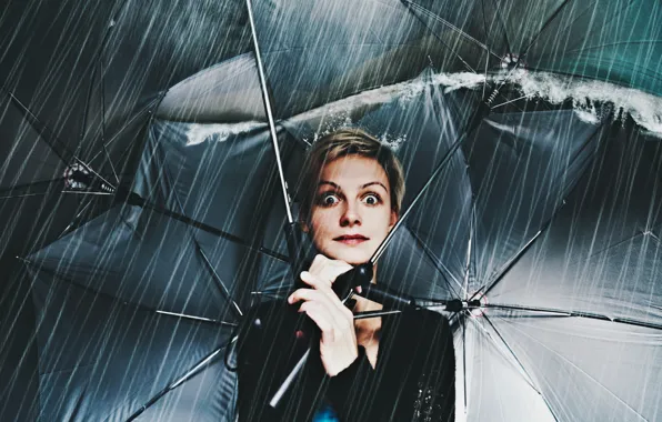 Картинка девушка, ситуация, зонты