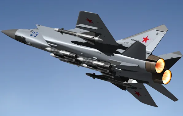 Картинка истребитель, двухместный, перехватчик, МиГ-31