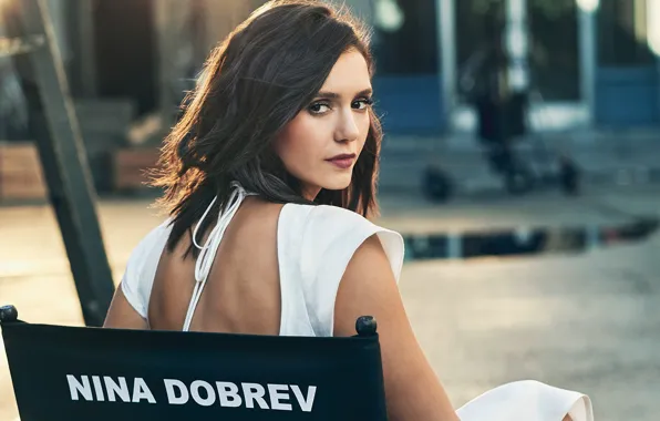 Взгляд, девушка, портрет, красотка, Nina Dobrev, боке