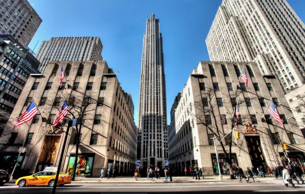 Нью-йорк, NYC, new york, usa, Rockefeller Center, 5th Avenue