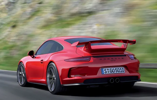 Картинка скорость, Porsche, спойлер, задок, 911 GT3