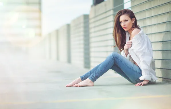 White, road, beautiful, jeans