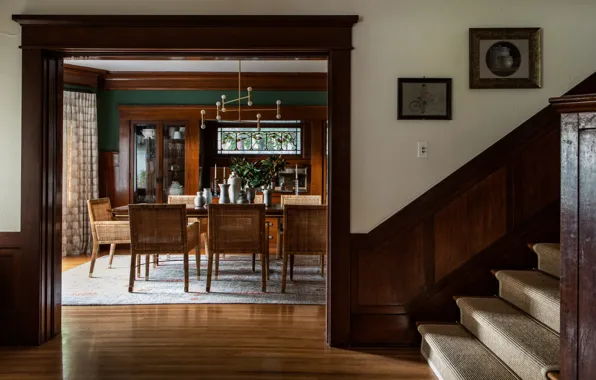 Стиль, интерьер, лестница, столовая, прихожая, Elegant Home