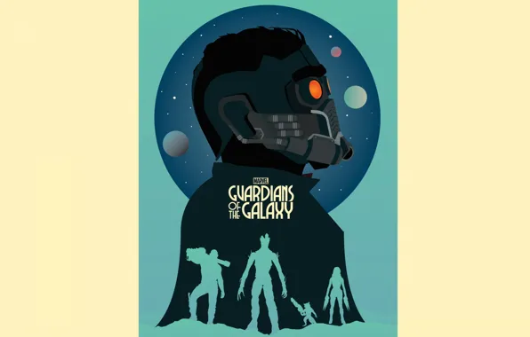 Арт, шлем, Rocket, Star-Lord, Guardians of the Galaxy, Gamora, Groot, Drax the Destroyer