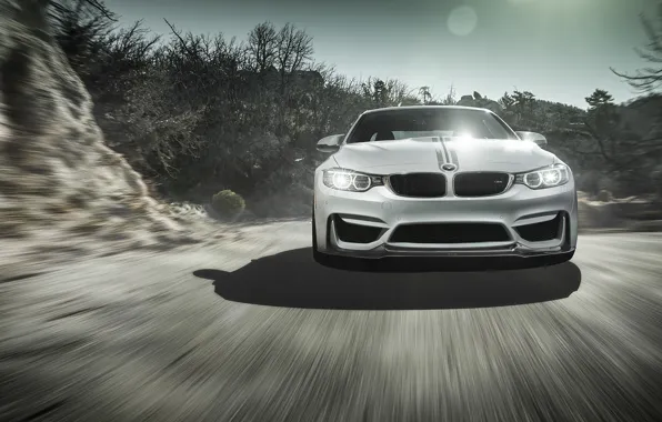 BMW, Sky, Front, Vorsteiner, Sun, White, Tuning, Road