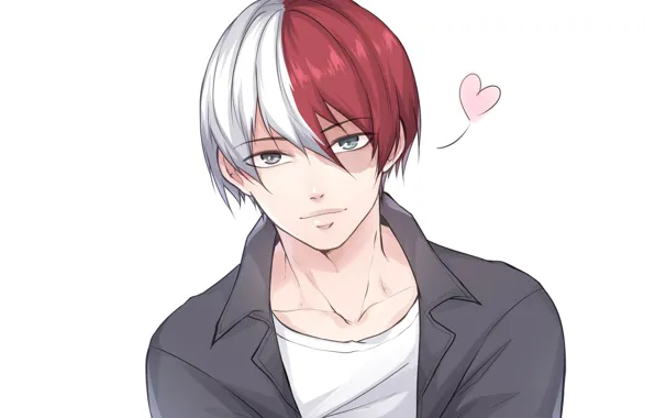Взгляд, парень, сердечко, Boku No Hero Academia, Тодороки Шото, Моя геройская акадеимя