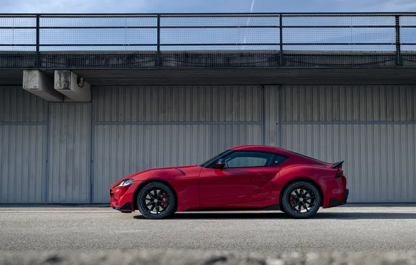 Купе, Toyota, Supra, sport car, спортивный автомобиль, задний привод, Toyota GR, красный кузов