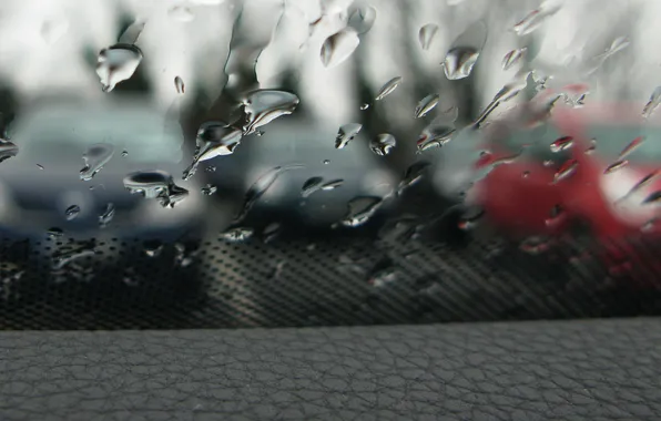 Картинка стекло, вода, капли, машины, дождь, окно