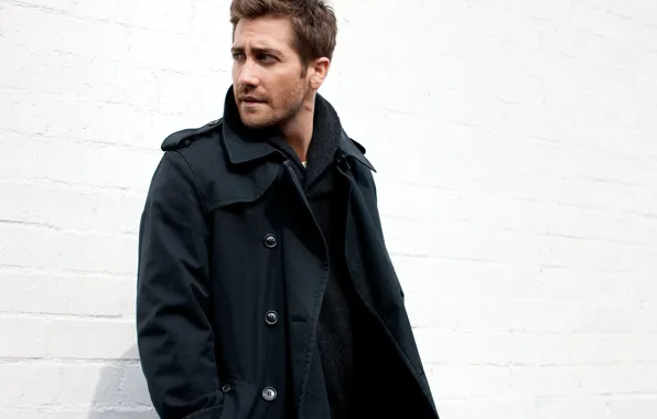 Взгляд, стена, куртка, мужчина, Jake Gyllenhaal, Джейк Джилленхол