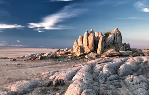 Botswana, Kubu Island, Granite Rocks