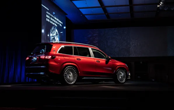 Mercedes-Benz, Mercedes, Red, Maybach, Side, Rear, GLS, GLS Maybach