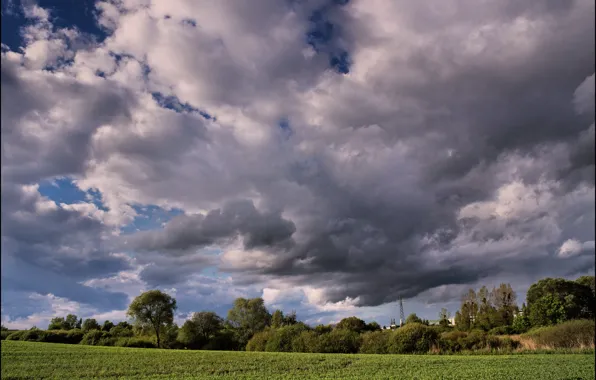 Картинка облака, Поле, field, clouds