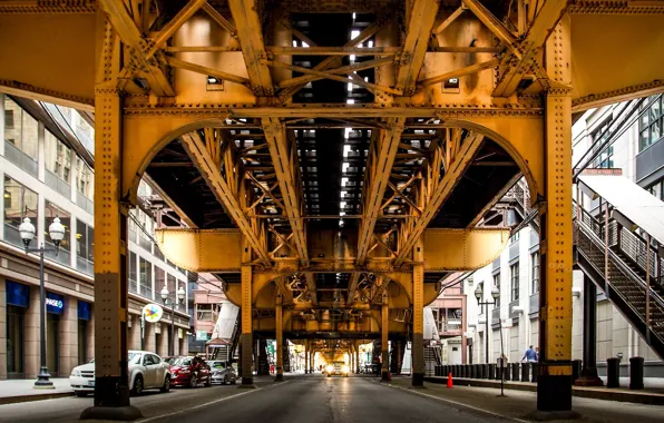 Город, Chicago, unter der Hochbahn
