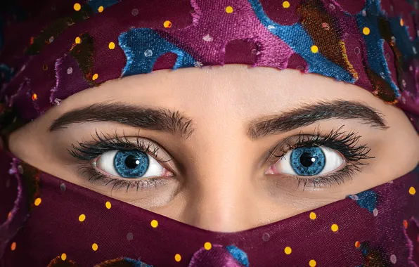 Глаза, взгляд, девушка, нос, Girl, eyes, look, паранджа