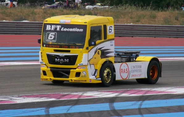Truck, racing, Man