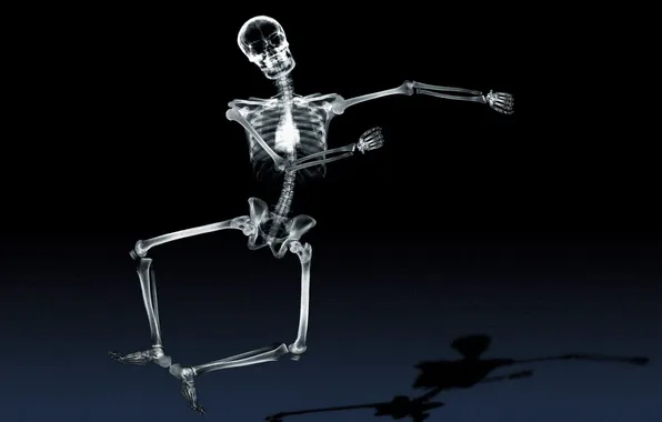 Картинка тень, кости, скелет, Рентген, танцует