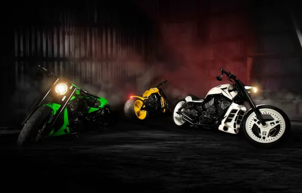 Картинка Green, White, Yellow, Bike, Sport, Motorcycles, NLC