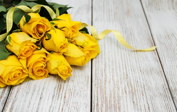 Розы, букет, желтые, yellow, flowers, roses