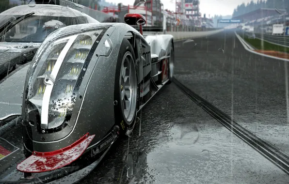 Картинка Audi, Car, Racing, Rain, Gaming, Project Cars