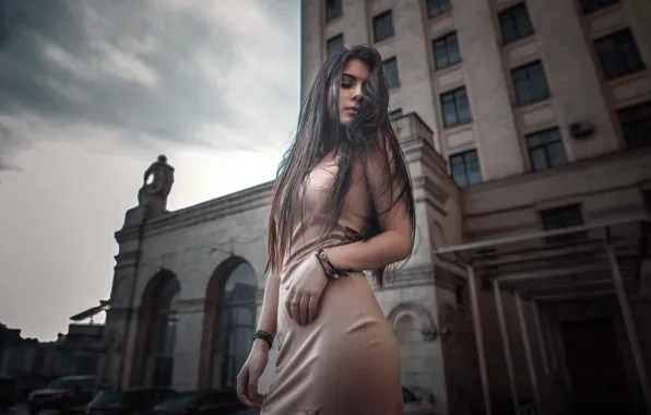 Картинка dress, portrait, rear view, women outdoors