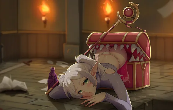Girl, anime, artwork, Sousou no Frieren, Frieren, Misterlmaoo, mimic