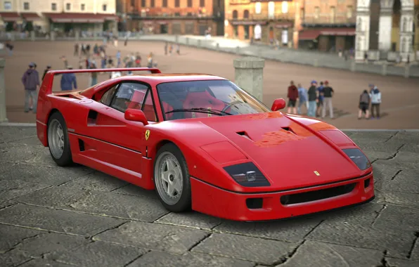 Красный, Авто, Машина, Феррари, Люди, Ferrari, F40, Графика