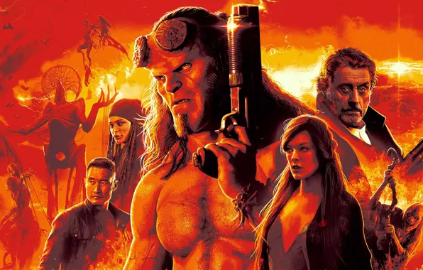 Фантастика, арт, постер, персонажи, Милла Йовович, Milla Jovovich, Дэниэл Дэ Ким, Daniel Dae Kim
