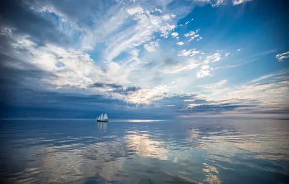 Море, пейзаж, корабль